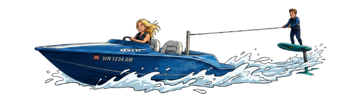 Behind the boat foil training